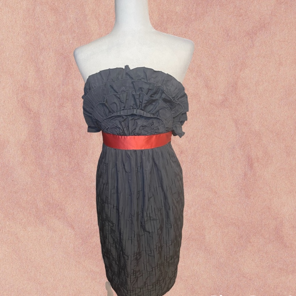 Bcbgeneration - Grey Strapless Ruffle Neck Dress … - image 3